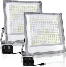 2 Pack 150W LED Flood Lights Outdoor Waterproof Plug in for Yard Garden Stadium
