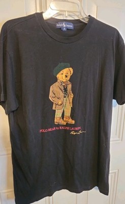 Polo Bear By Ralph Lauren Mens Black M  Tshirt  Suit & Beret