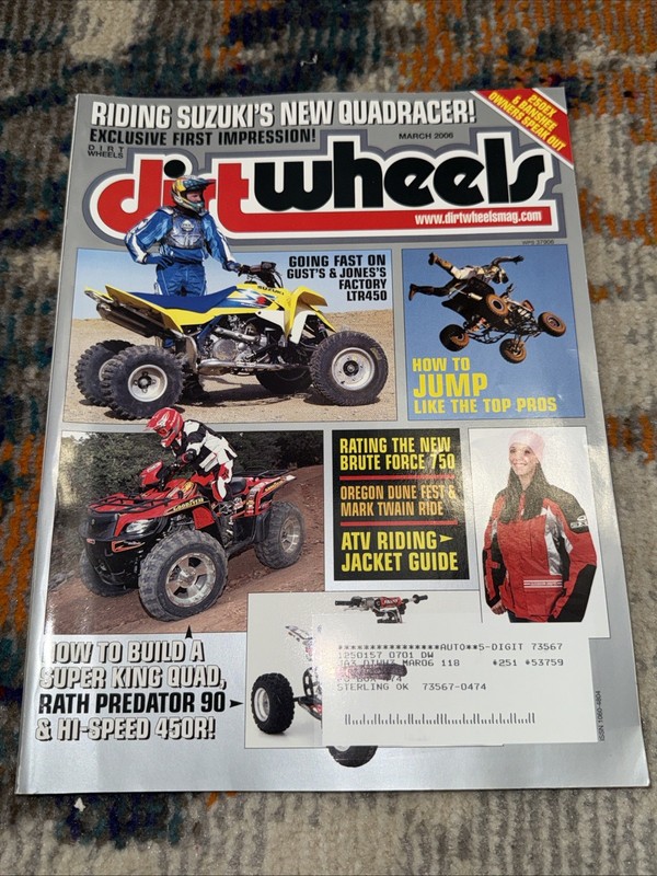 March 2006 Dirt Wheels Magazine Issue- 4x4 ATV 4 wheelers- Suzuki Banshee Honda