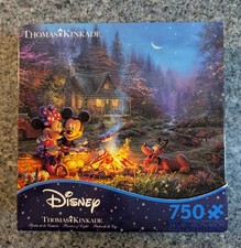NEW Thomas Kinkade Disney MICKEY AND MINNIE SWEETHEART CAMPFIRE 750 pc puzzle
