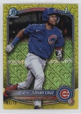 2025 Bowman Chrome Prospects Mega Box Yellow Mojo Refractor 62/75 Ronny Cruz