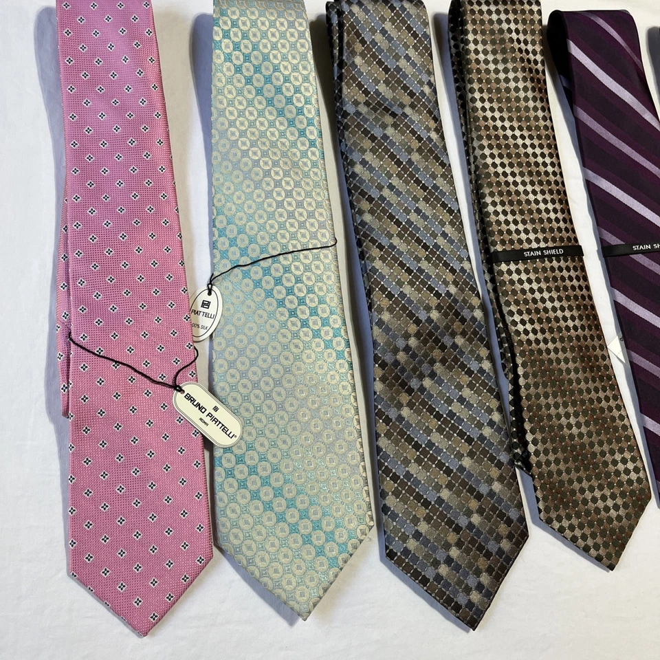 Nuevo con etiquetas Lote de corbatas de seda pura Bruno Piattelli Brooks Bros. Van Heusen - más de $300 al por menor Foto 2 de 4