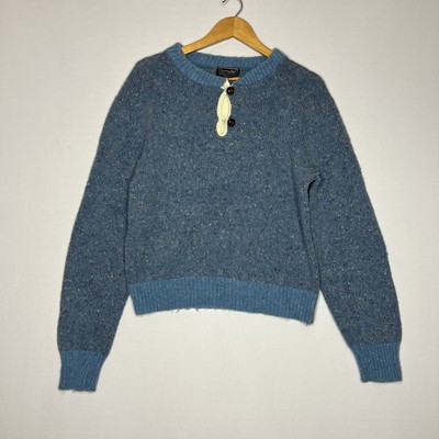 Vintage Bernette Virgin Wool Blue Pullover Sweater Women Size M