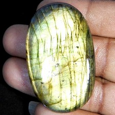 99.25Cts100%Natural Blue Power Labradorite Oval Cabochon Loose Gemstone