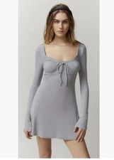 NWT Kimchi Blue Urban Outfitters Pretty As A Portrait Mini Dress Grey Sz M Long