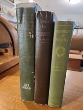 Antique Vintage Decor Books Hardcover Staging Green Brown 1917, 1919, 1945 