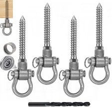 4 Heavy Duty Swing Hangers Permanent Anti Rust Bearing, 180 Swing Hardware, 1...