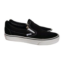 Vans Classic Slip-On Black Unisex Sneakers Canvas Shoes Mens Size 7.5 Women's 9