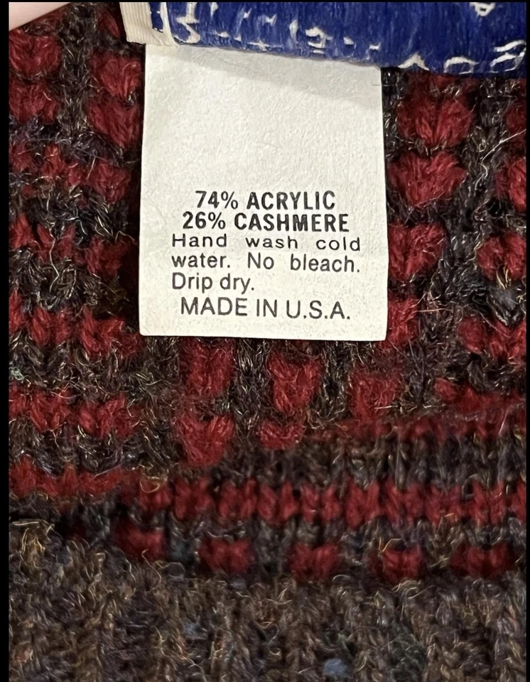 Chaleco Suéter British Vogue Para Hombres Pequeño Borgoña Ventana Mezcla Cachemira EE. UU. Foto 4 de 4