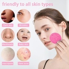 Compressed Facial Sponges 50ct Pink Round