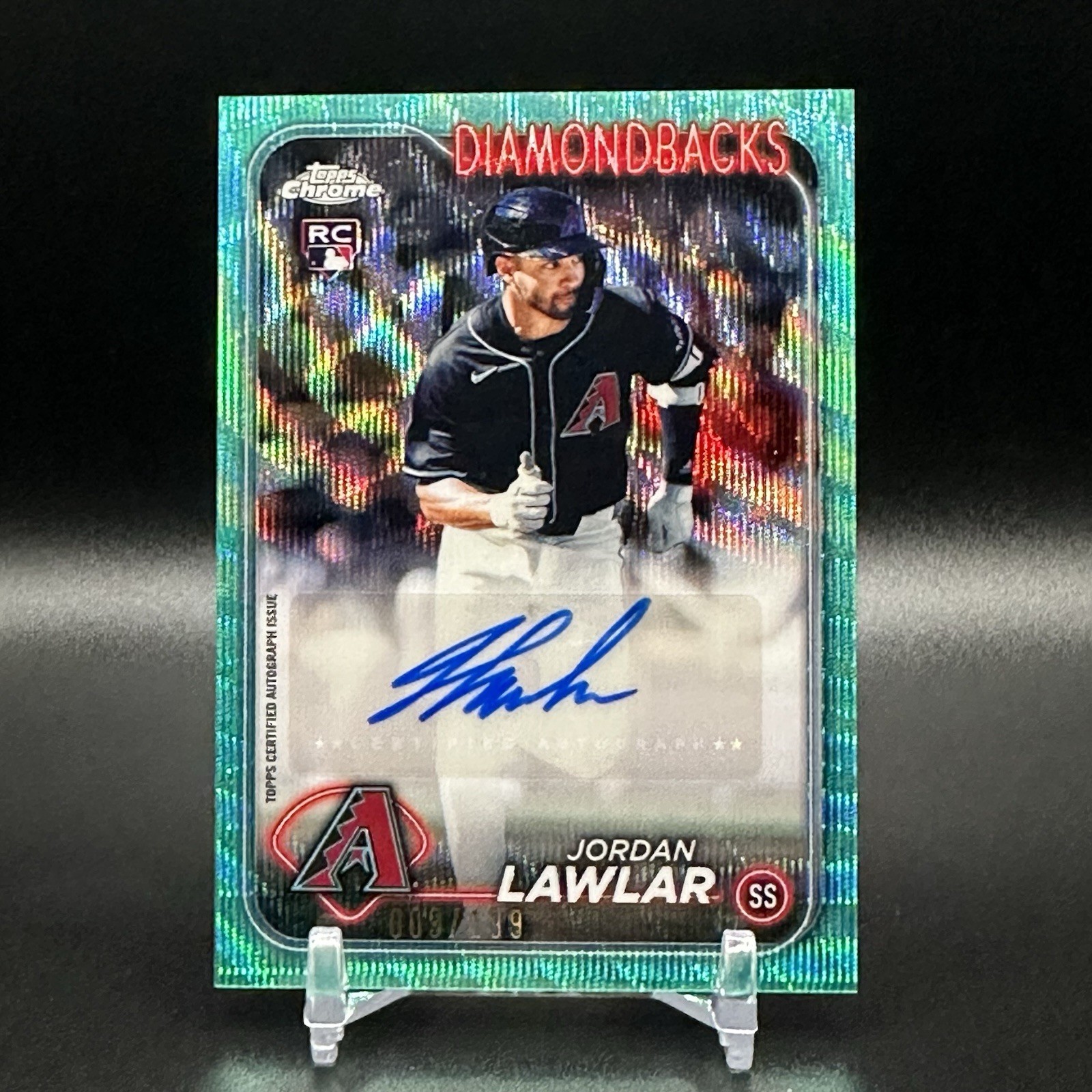 2024 Topps Chrome Update #AC-JL Jordan Lawlar Autographs Aqua Wave RC #/199