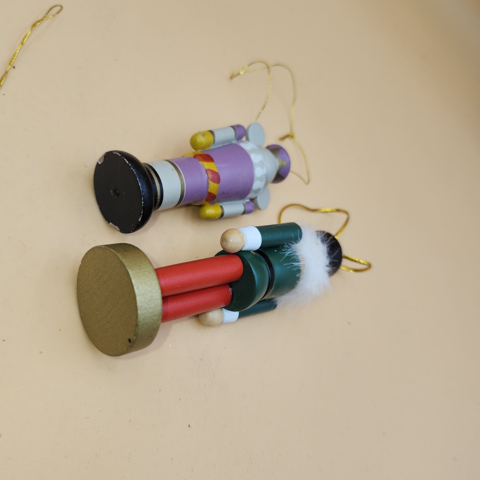 Lot of vintage wood handmade nutcracker ornament Kurt Adler