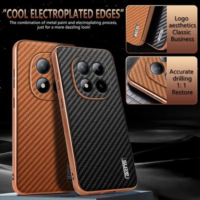 For XiaoMi RedMi Note 15 Pro+ 5G, Luxury Carbon Fiber Pattern Leather Case Cover