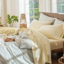 Sheet Set 100 Washed Cotton Linen-Like Extra Deep Pocket King