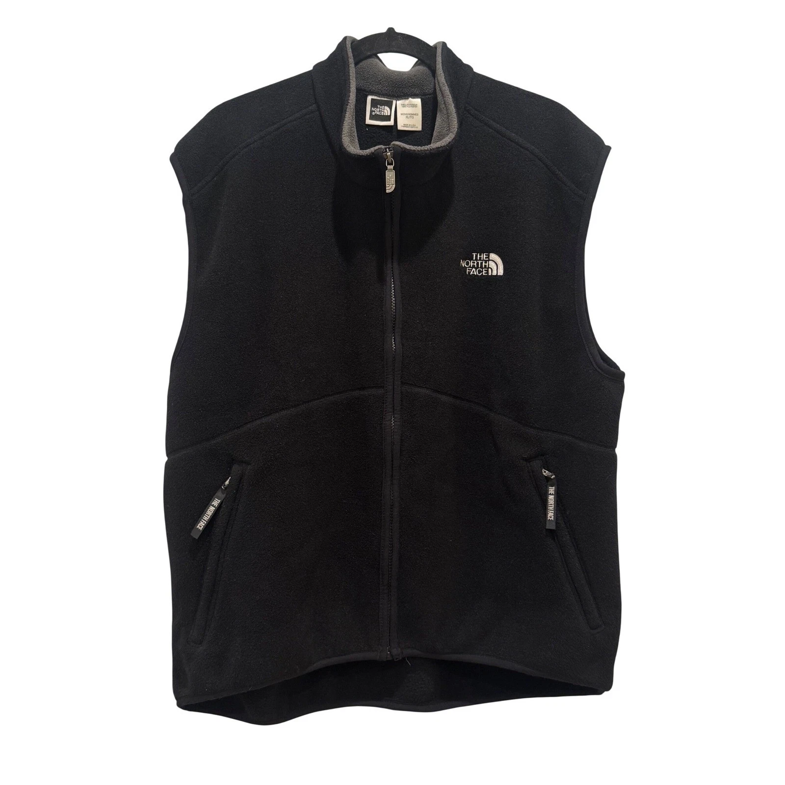 The North Face Fleece Vest Mens XL Black Polartec Full Zip Made in USA Gorpecore