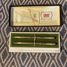 Vintage Cross 12K Gold Filled Pen Pencil Set 6601 Box Papers Mint Inscribed