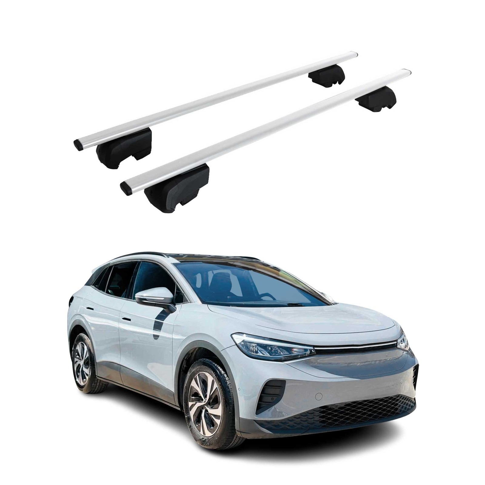 Barres de toit transversales VW ID.4 2020-2023 galerie de toit fer argenté rigide