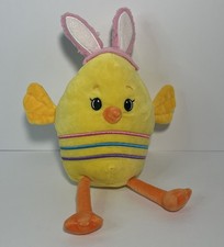 Huevo de Pascua marca Midwood amarillo bebé pollito rosa orejas de conejo peluche juguete de peluche