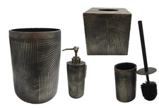 ART HOUSE BRASS BROWN BLACK RESIN TISSUE,TOILET BRUSH HOLDER,DISPENSER,TRASH CAN
