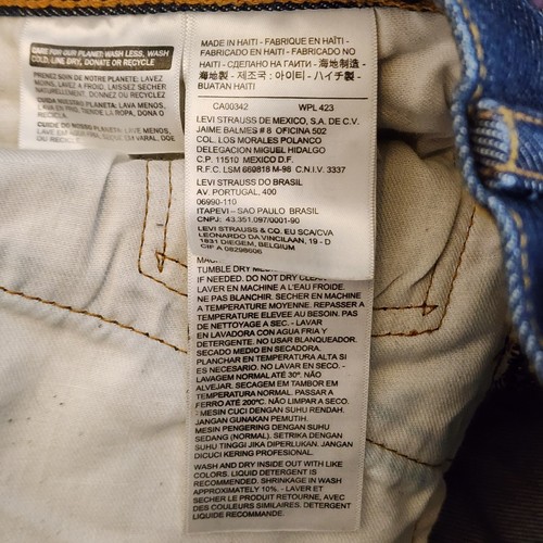 Levi Strauss & Co Original Fit 501 Button Fly Blue Denim Jeans Men's 42 x 30 - Picture 13 of 14