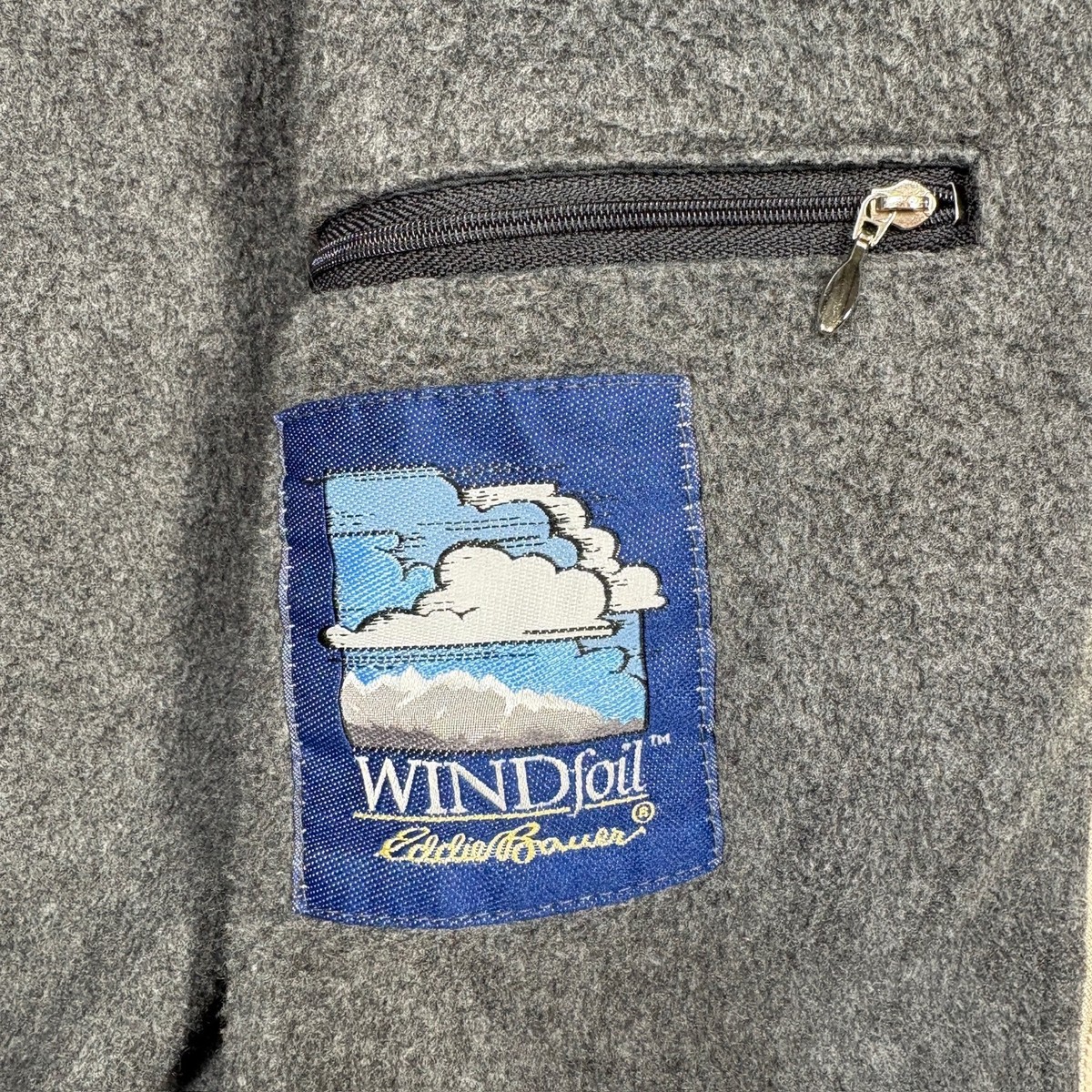 Vintage Eddie Bauer Windfoil Jacket Mens XL Beige Nylon Fleece