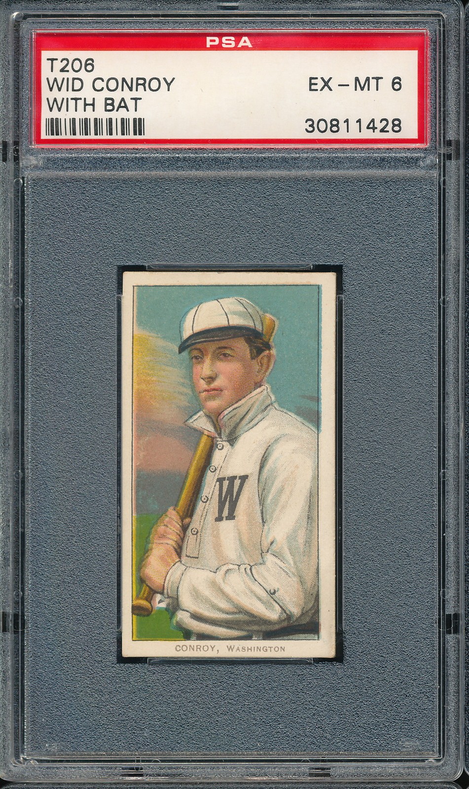 T206 Piedmont 350/25 Wid Conroy (with Bat) PSA 6 - Washington POP 38