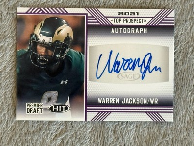 2020 Sage Hit 2021 Top Prospect Auto Purple Warren Jackson #21WJ Auto