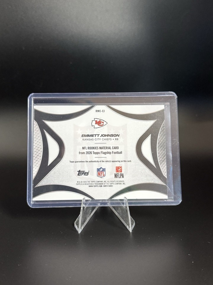 Topps 2026 Flagship Emmett Johnson NFL Rookies Material RC /150 #RMC-EJ ...