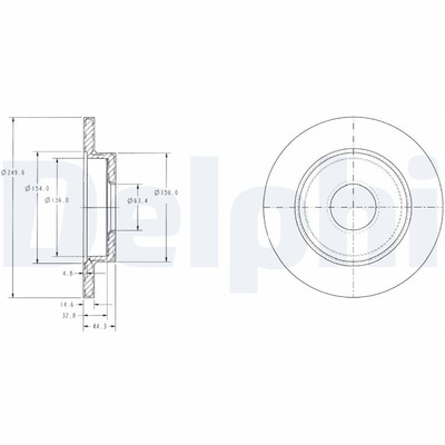 Delphi BG3673 Brake Disc for Audi, Seat