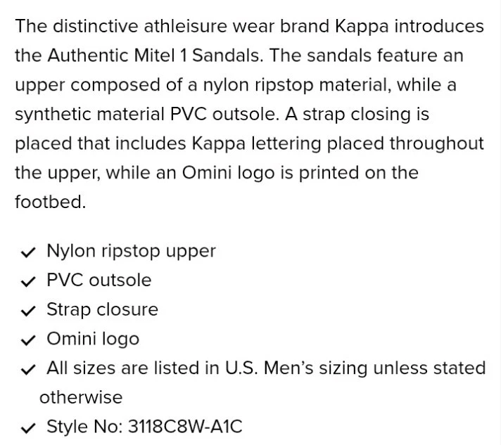 Kappa Authentic Mitel 1 Sandals -Women's Size 6  - Изображение 3 из 4