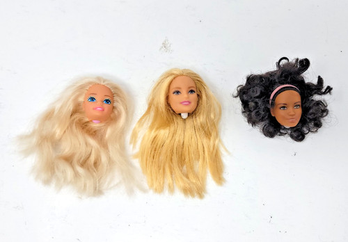 Mattel Barbie Doll Assorted Head Replacements Lot of 3: In Preowned Condition.