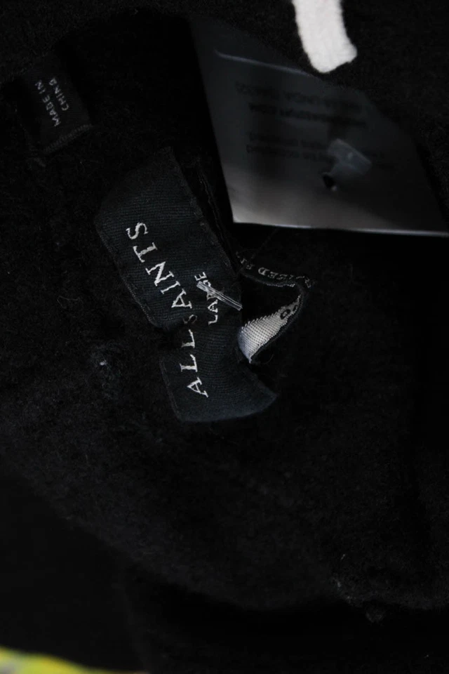 Sudadera con capucha Allsaints para mujer de algodón texturizado manga larga con cordón negra talla L Foto 4 de 4