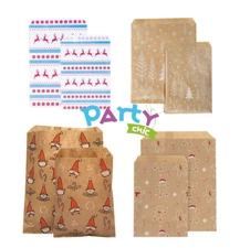 CHRISTMAS PAPER SWEET COUNTER BAGS SANTA REINDEER GINGERBREAD SNOWFLAKE 2 SIZES