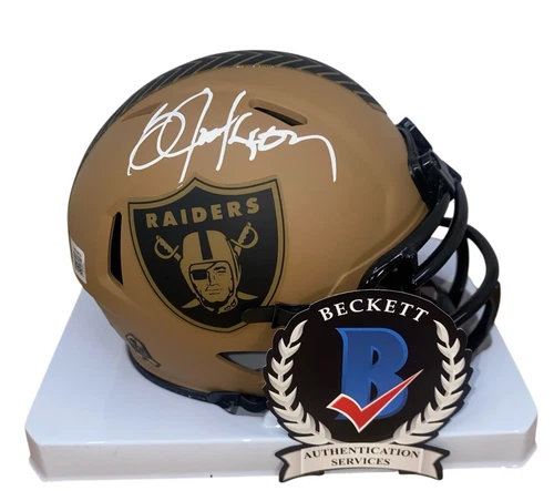 BO JACKSON SIGNED OAKLAND RAIDERS STS MINI HELMET BECKETT COA LAS VEGAS 1W058833
