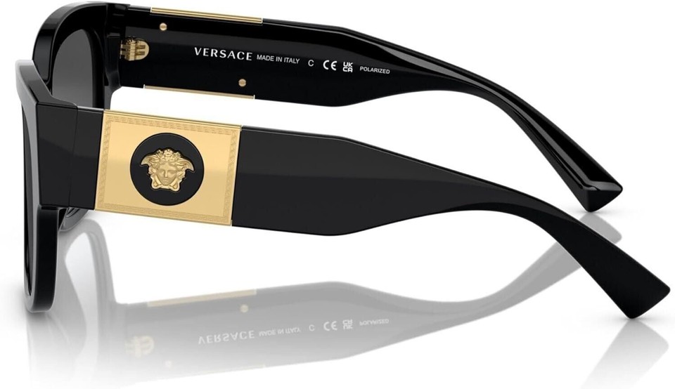 Versace VE 4437U GB1/T3 Black Plastic Square Sunglasses Grey Gradient Lens main image 1