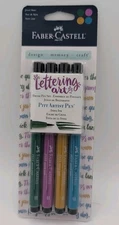 Faber Castell Pit Artist Pens Lettering Arts - Set of 4 - Jewel Tones - NEW