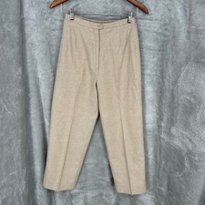 Tan Jay Women's Size 10 Beige Tweed Wool Blend Vintage Dress Pants Tweed Trouser