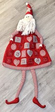Whimsical Santa Claus Fabric Hanging Pocket Advent Calendar 50  Holiday Decor