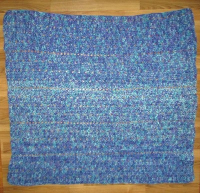 Starlette Blue & Purple Blanket Handmade Crochet 38x42