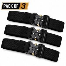 3 Pack Tactical Belt Heavy Duty Quick Release Metal Buckle Military Utility EDC