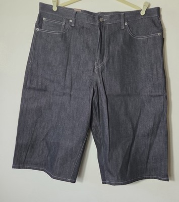 Sean John Shorts Men 38 Premium Raw Denim  Blue Basics Flat Front Cotton NWT