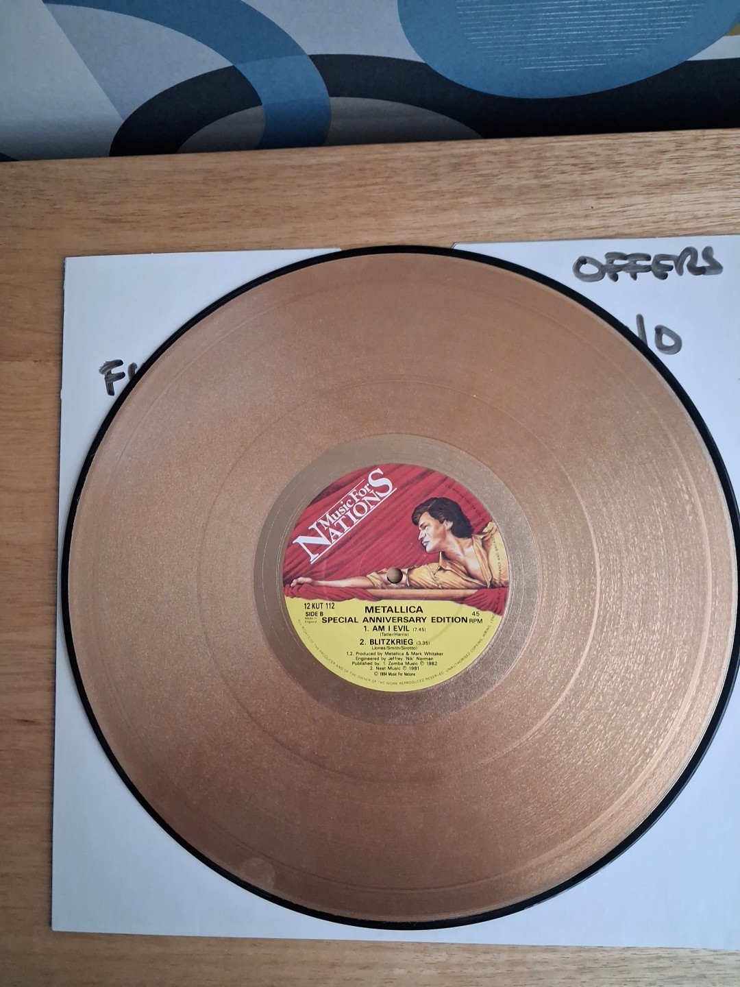 METALLICA SPECIAL ANNIVERSARY EDITION EP CREEPING DEATH GOLD 12" INCH VINYL