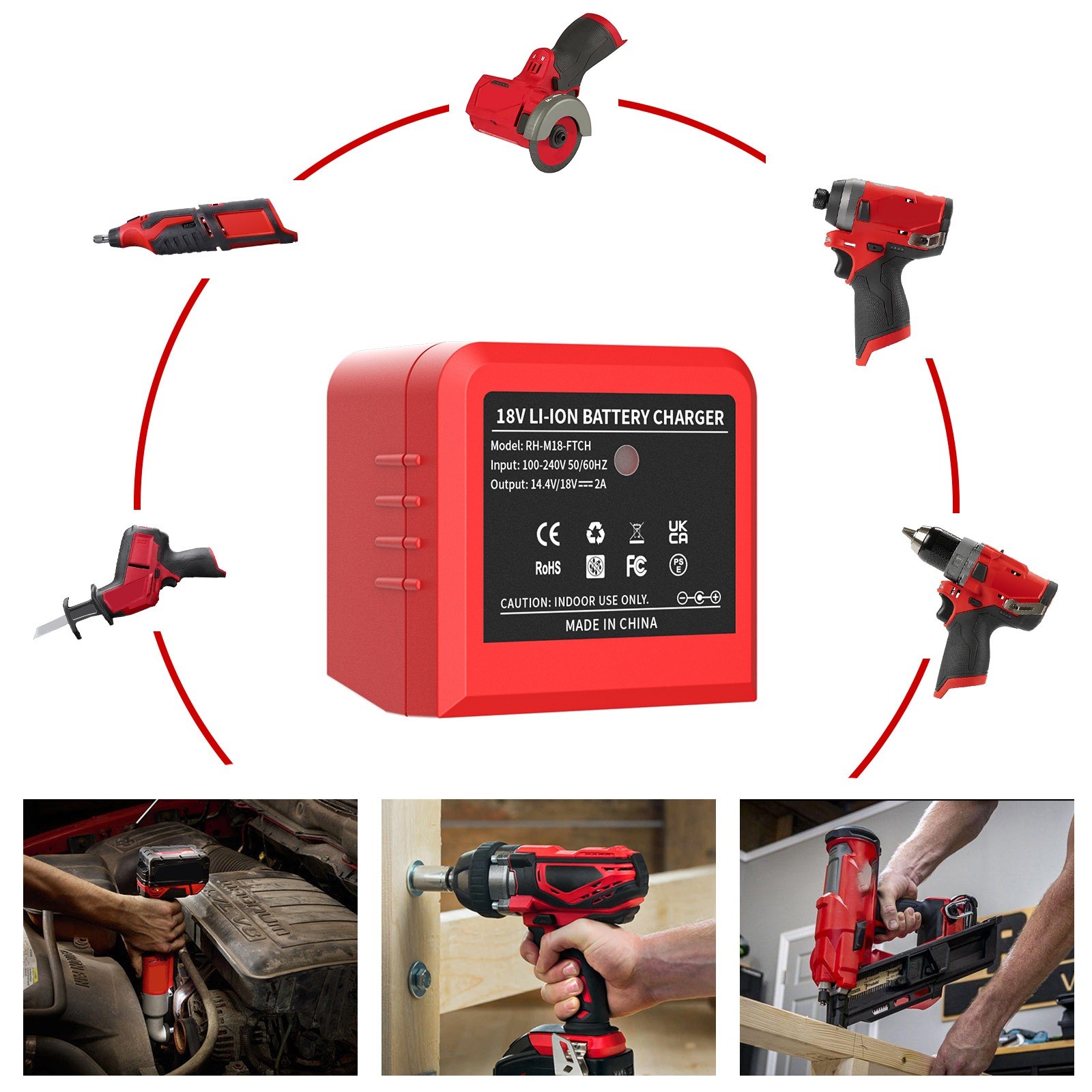 For Milwaukee For M18 12.0Ah Extended 48-11-1880 18V Lithium Battery /Charger