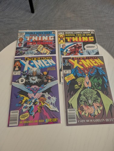 Set of 4 Vintage Marvel Comics: The Thing and X-Men