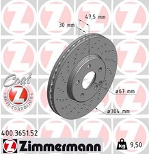2x ZIMMERMANN Bremsscheibe SPORT Z 400.3651.52 f&uuml;r MERCEDES W211 KLASSE S211 240