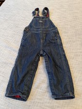 oshkosh b'gosh Denim Overalls With Buffalo Plaid Lining 24 Months