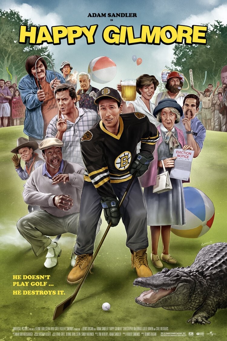 Happy Gilmore by Dave Merrell xx/50 Screen Print Movie Art Poster