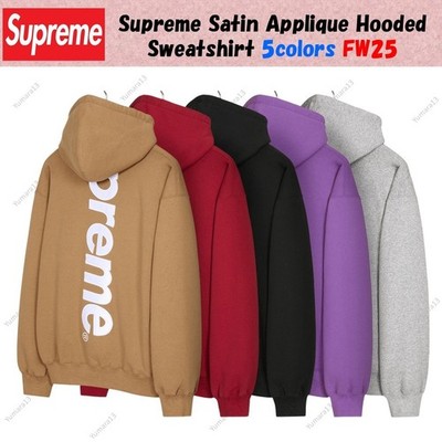 Supreme Satin Applique Hooded Sweatshirt 5colors FW25