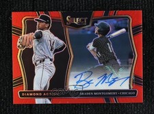 2025 Select Diamond Action Signatures Red Prizm 89/99 Braden Montgomery Auto