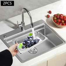 2-pack 1/3 Size 2" Deep, Anti-jam Perforated Stainless Steel Steam Table Pan